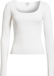 Mavi Jeans Square Neck Long Sleeve T-Shirt