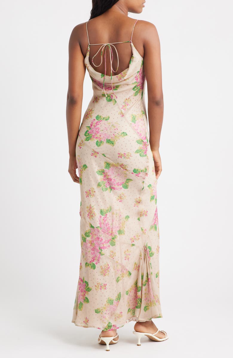 Topshop Chiffon Maxi Slipdress, Alternate, color, Pink Multi