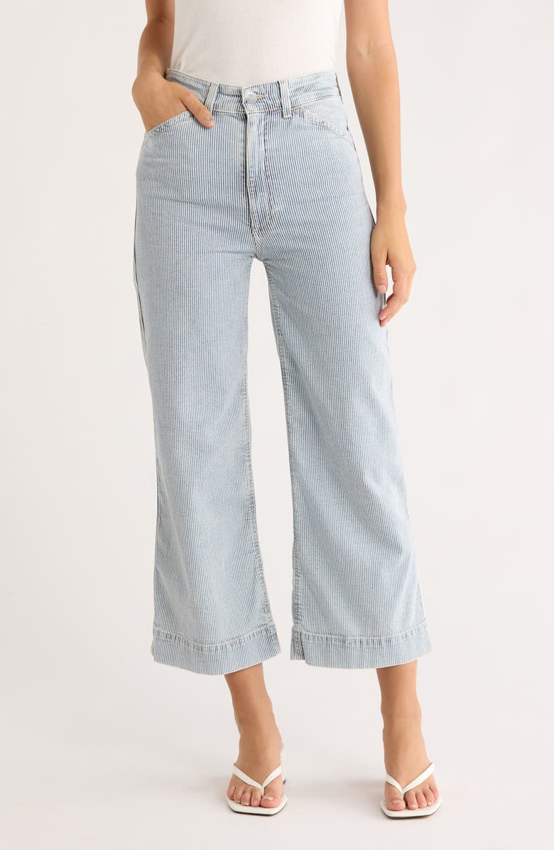 AG Rosie High Waist Crop Wide Leg Jeans, Main, color, Sea Salt