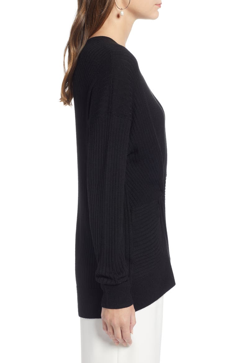 Knot Detail Pullover (Nordstrom Exclusive), Alternate, color, BLACK