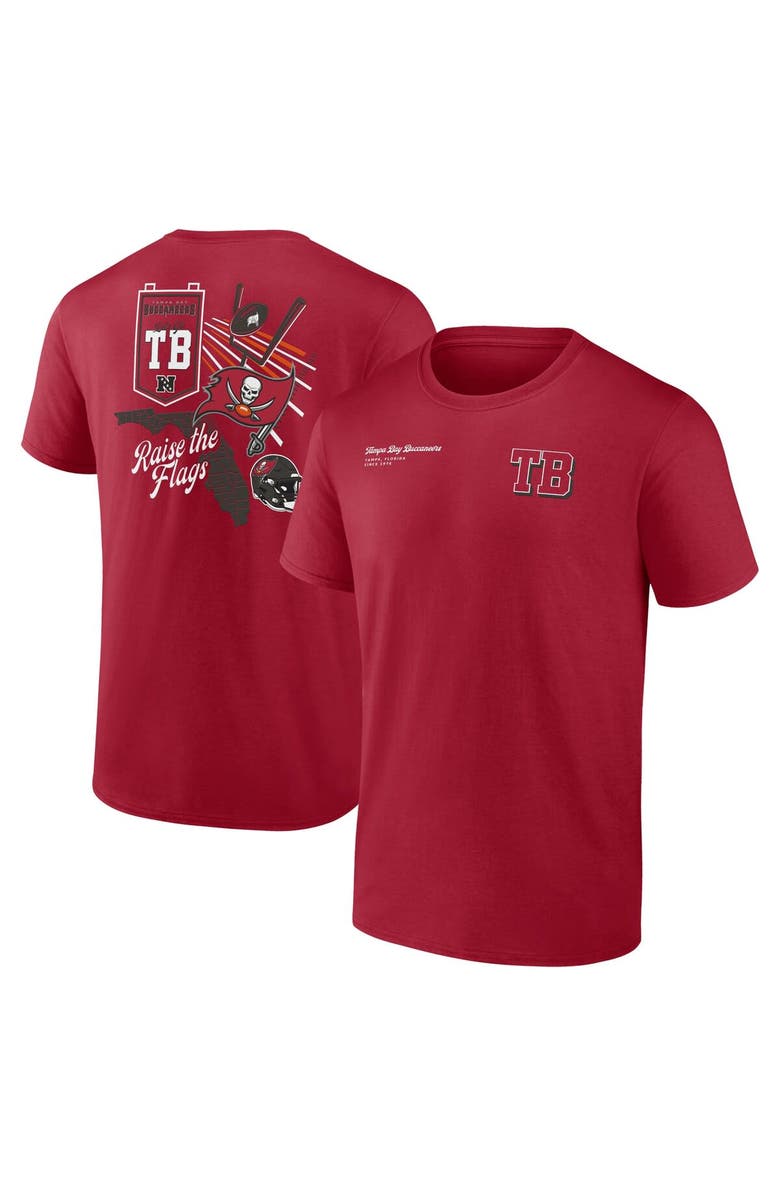 FANATICS Men's Fanatics Branded Red Tampa Bay Buccaneers Split Zone T-Shirt, Alternate, color, 