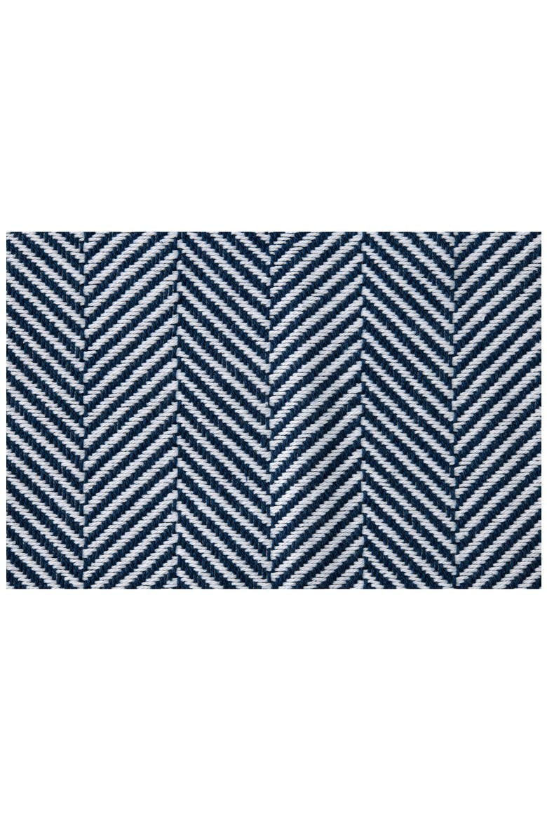 Camilo Herringbone Cotton Blanket, Alternate, color, WHITE/ NAVY