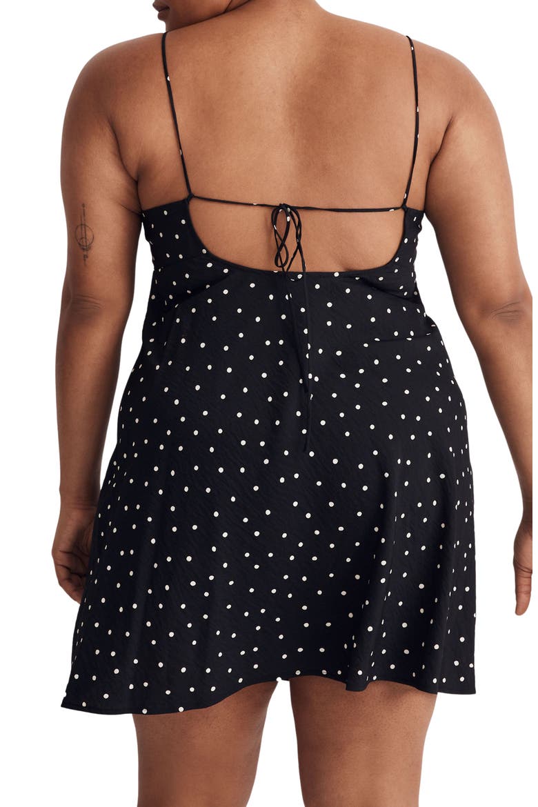 Layton Bonsai Bloom Mini Slip Sundress, Alternate, color, TRUE BLACK