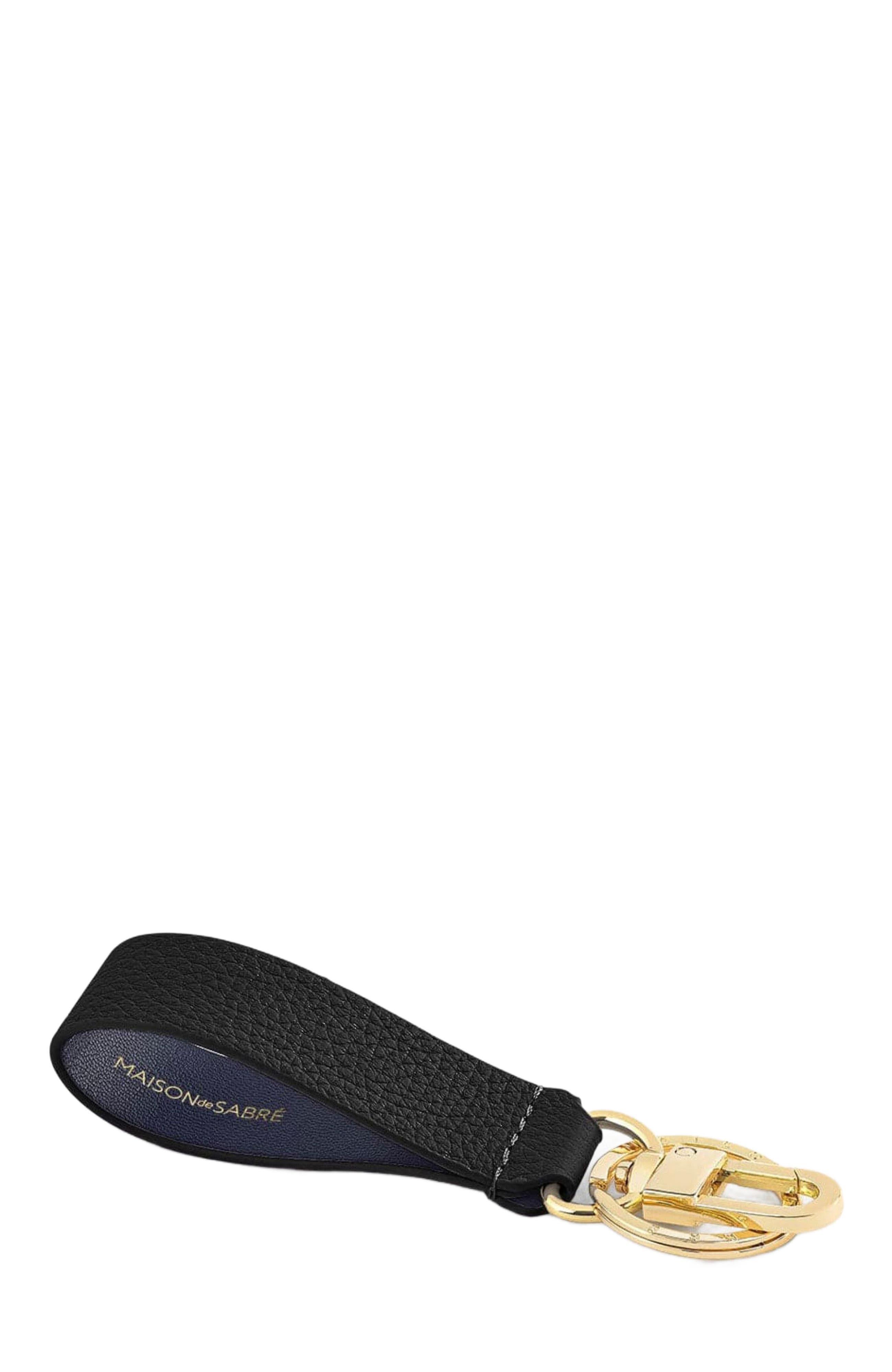 MAISON de SABRÉ Upcycled Leather Keychain, Alternate, color, 
