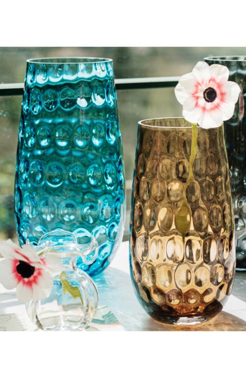 Vietri Bolla Glass Medium Pebbled Vase In Blue