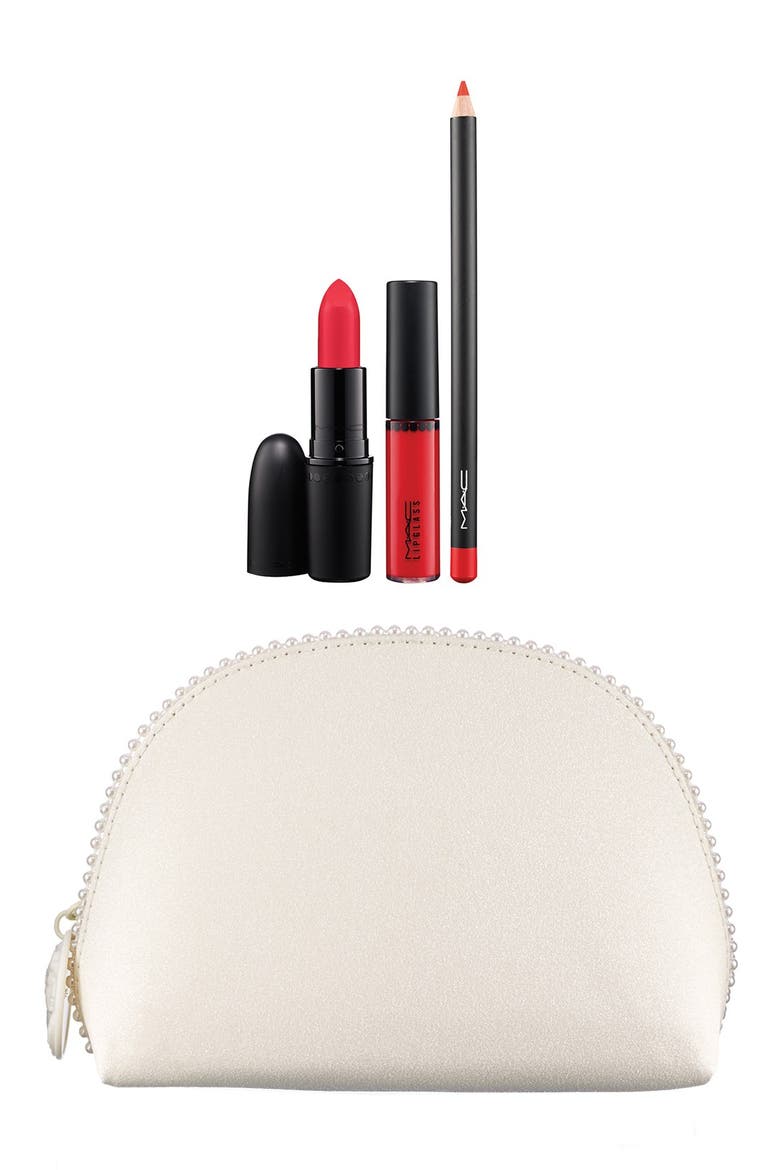 M·A·C 'Keepsakes - Red' Lip Bag (Limited Edition), Main, color, RED