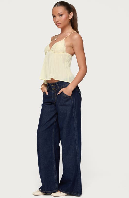 Edikted Rhian Lace Pleated Camisole In Yellow