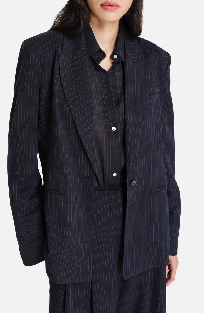 TWP Husband Pinstripe Blazer, Main, color, Midnight / White