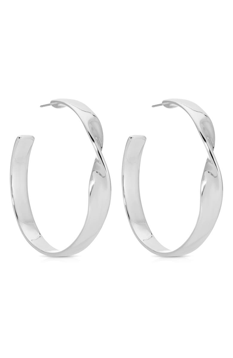 Ettika Heirloom Large Hoop Earrings, Alternate, color, Silver