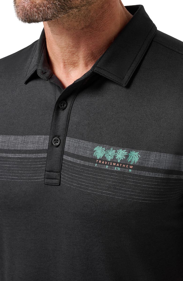 TravisMathew Featherweight Polo, Alternate, color, Black/ Coral Haze