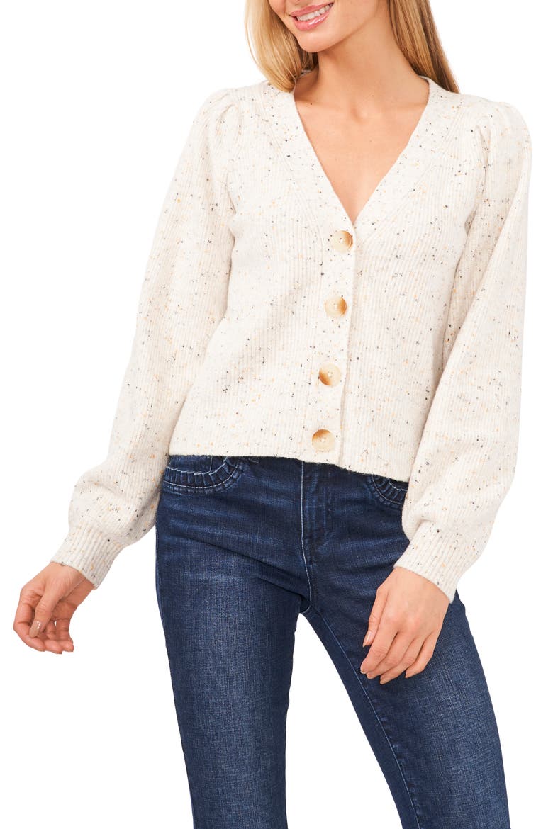 V-Neck Cardigan, Main, color, ANTIQUE WHITE
