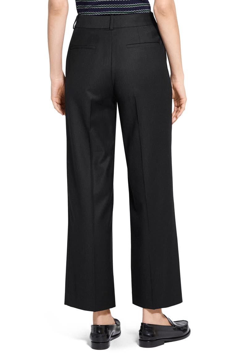Sleek Flannel Straight Classic Pants, Alternate, color, BLACK