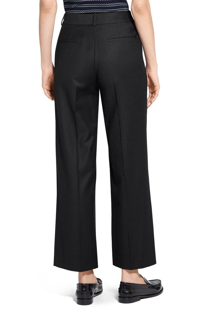 Theory Sleek Flannel Straight Classic Pants, Alternate, color, Black