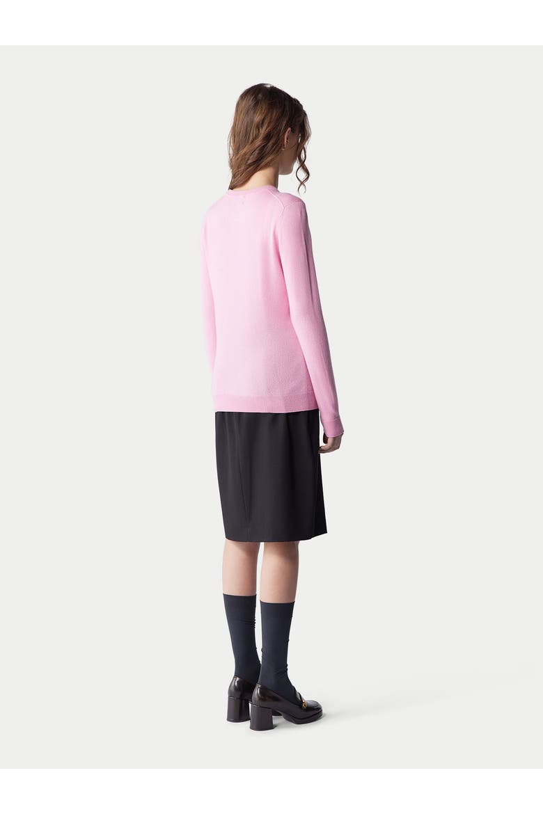 Essential Cashmere Crewneck Sweater, Alternate, color, pink frosting