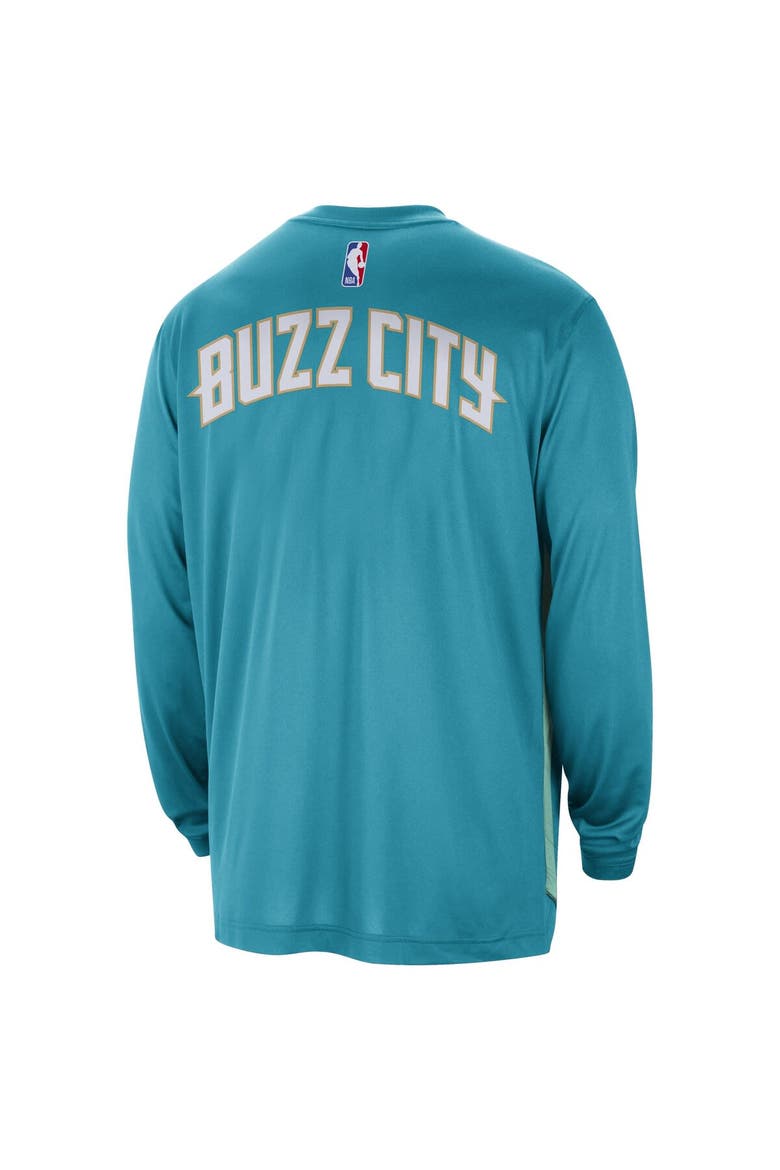 Men's Jordan Brand Teal Charlotte Hornets 2023/24 City Edition Authentic Pregame Performance Long Sleeve Shooting T-Shirt, Alternate, color, Teal