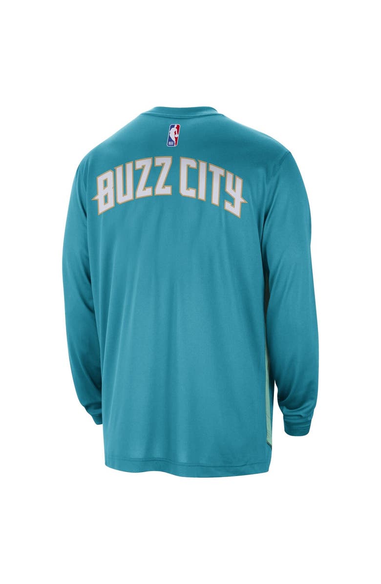 Jordan Brand Men's Jordan Brand Teal Charlotte Hornets 2023/24 City Edition Authentic Pregame Performance Long Sleeve Shooting T-Shirt, Alternate, color, 