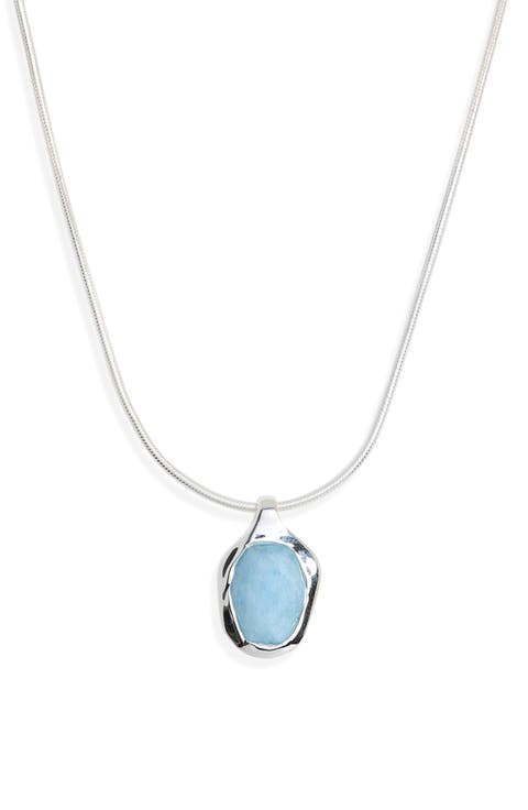 Odyssey Sterling Silver Aquamarine Pendant Necklace