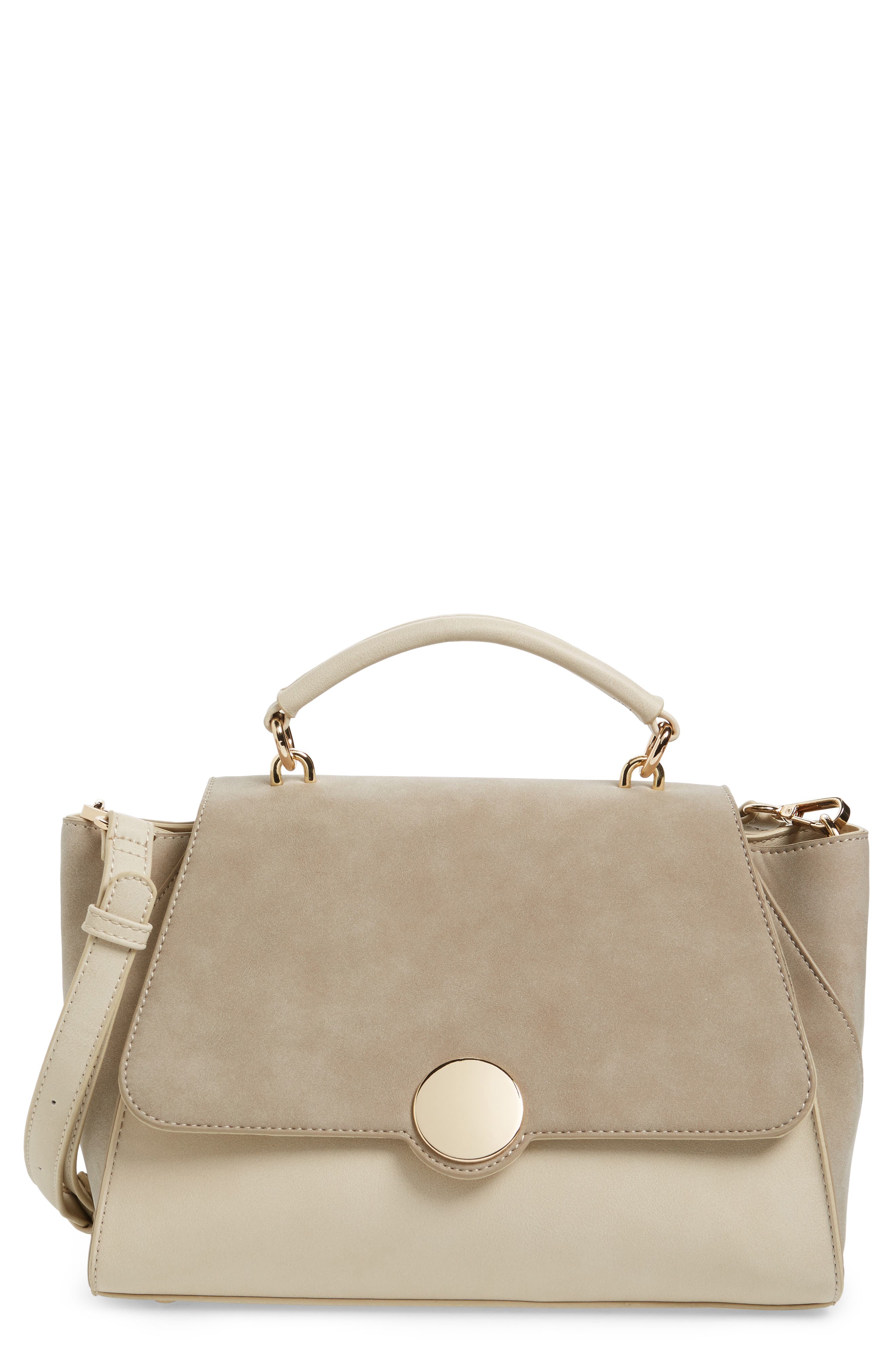 Sole Society Kenyon Faux Leather Satchel, Main, color, 