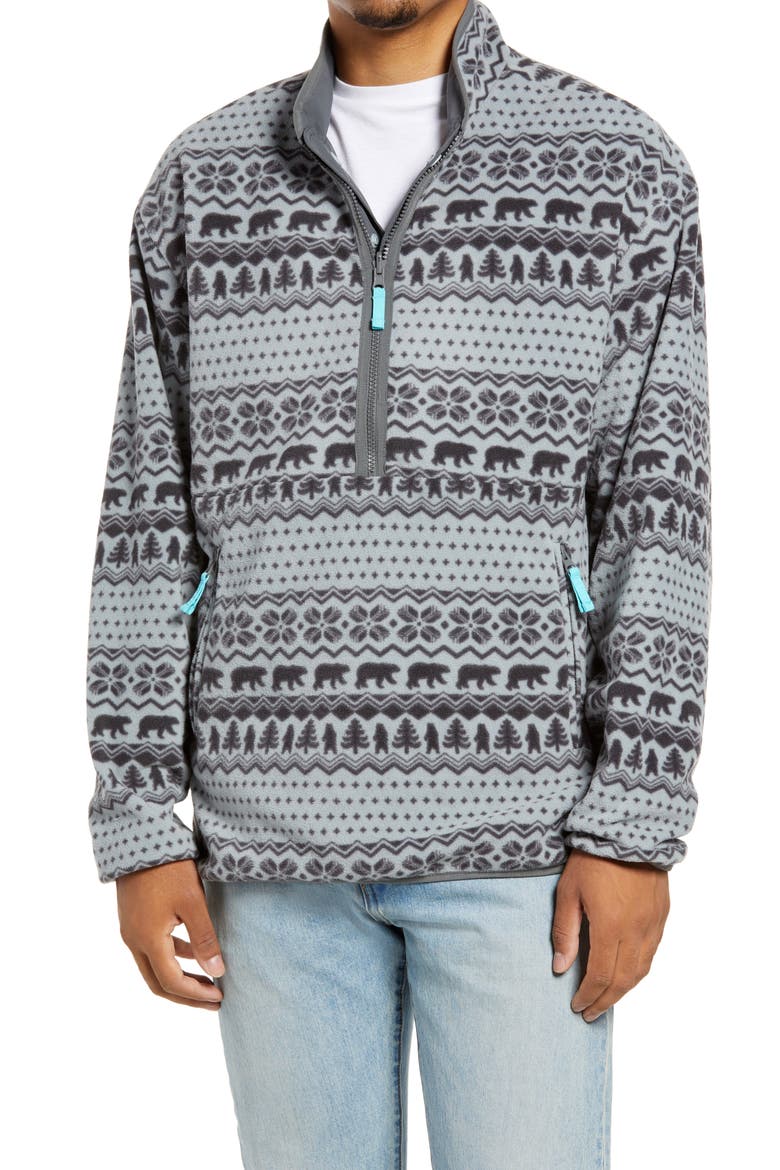 The Grey Anatomy Reversible Half Zip Pullover, Alternate, color, MEDIUM GRAY