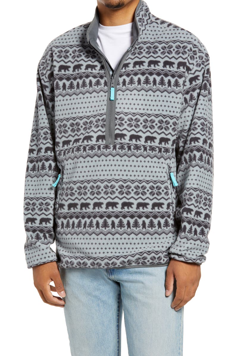 Chubbies The Grey Anatomy Reversible Half Zip Pullover, Alternate, color,