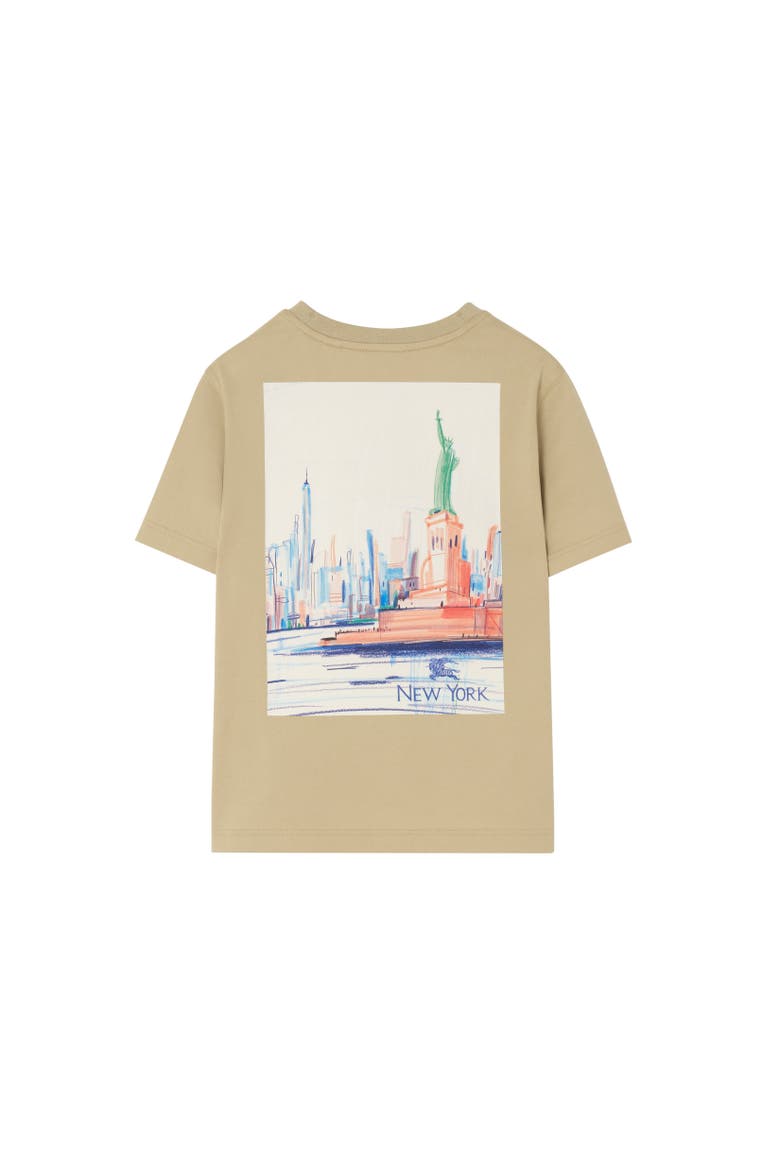 New York Bear Cotton T-shirt, Alternate, color, Hunter beige