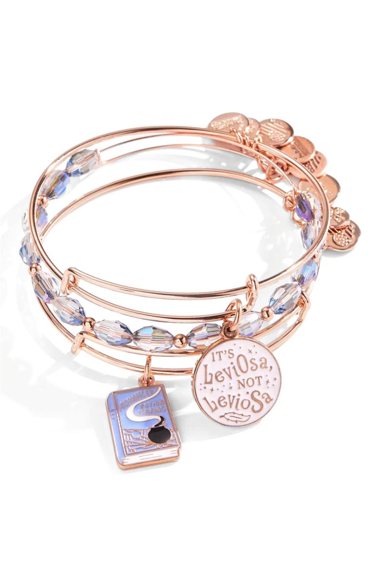 Alex and Ani Harry Potter<sup>™</sup> Hermione Bangle Bracelets Set Of 3, Main, color, Rose Gold