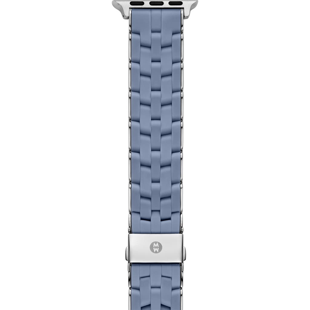 MICHELE Silicone 20mm Apple Watch® Watchband in Blue/Silver