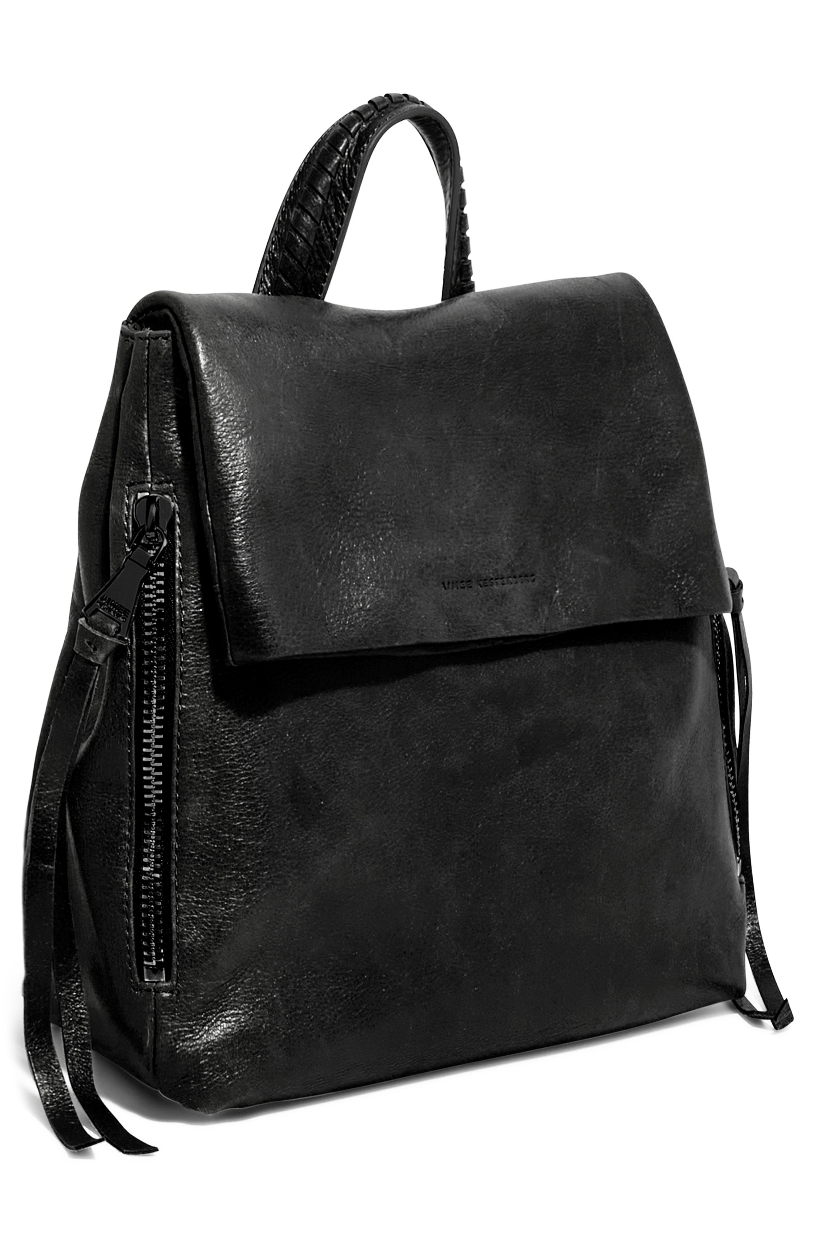 Bali Leather Backpack, Alternate, color, BLACK VINTAGE