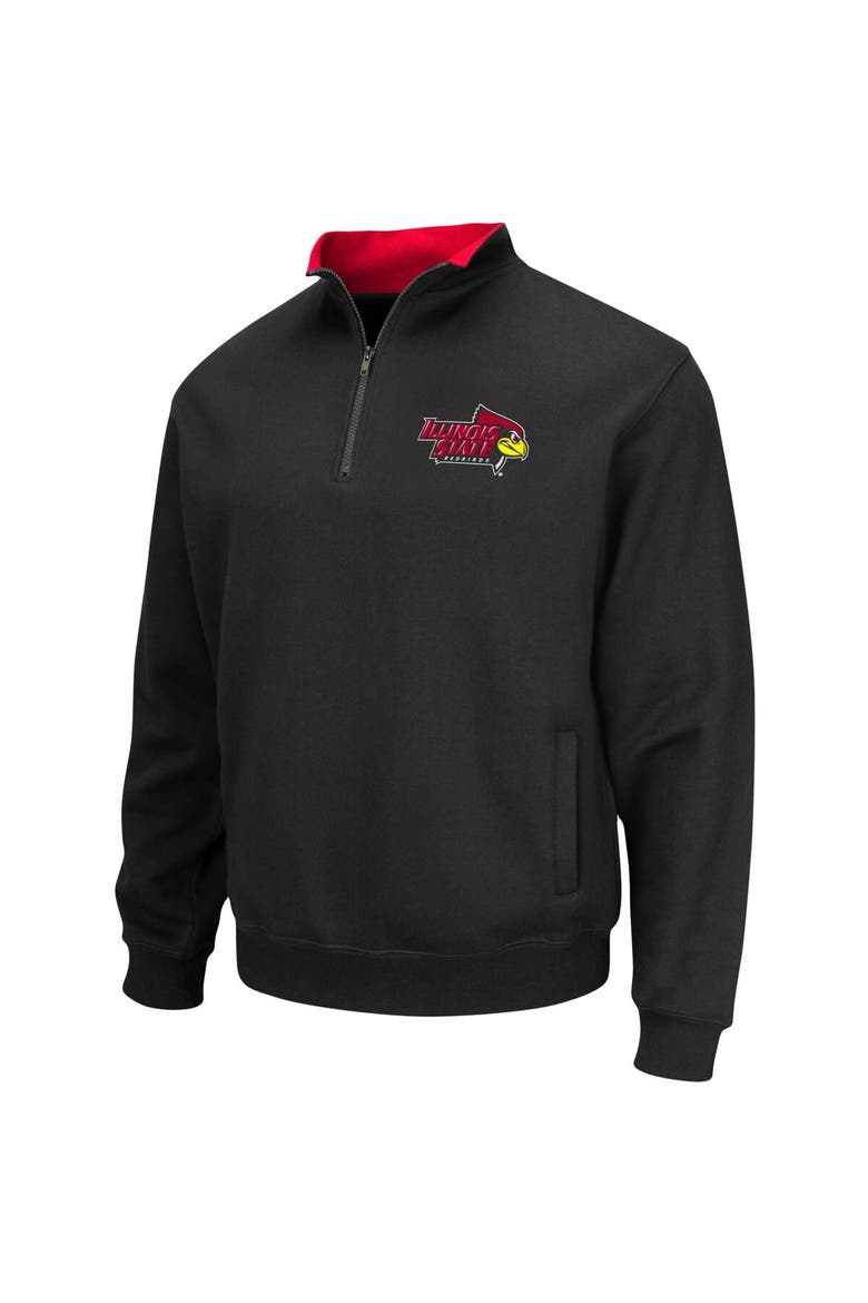 Men's Colosseum Black Illinois State Redbirds Tortugas Logo Quarter-Zip Pullover Jacket, Alternate, color, Black