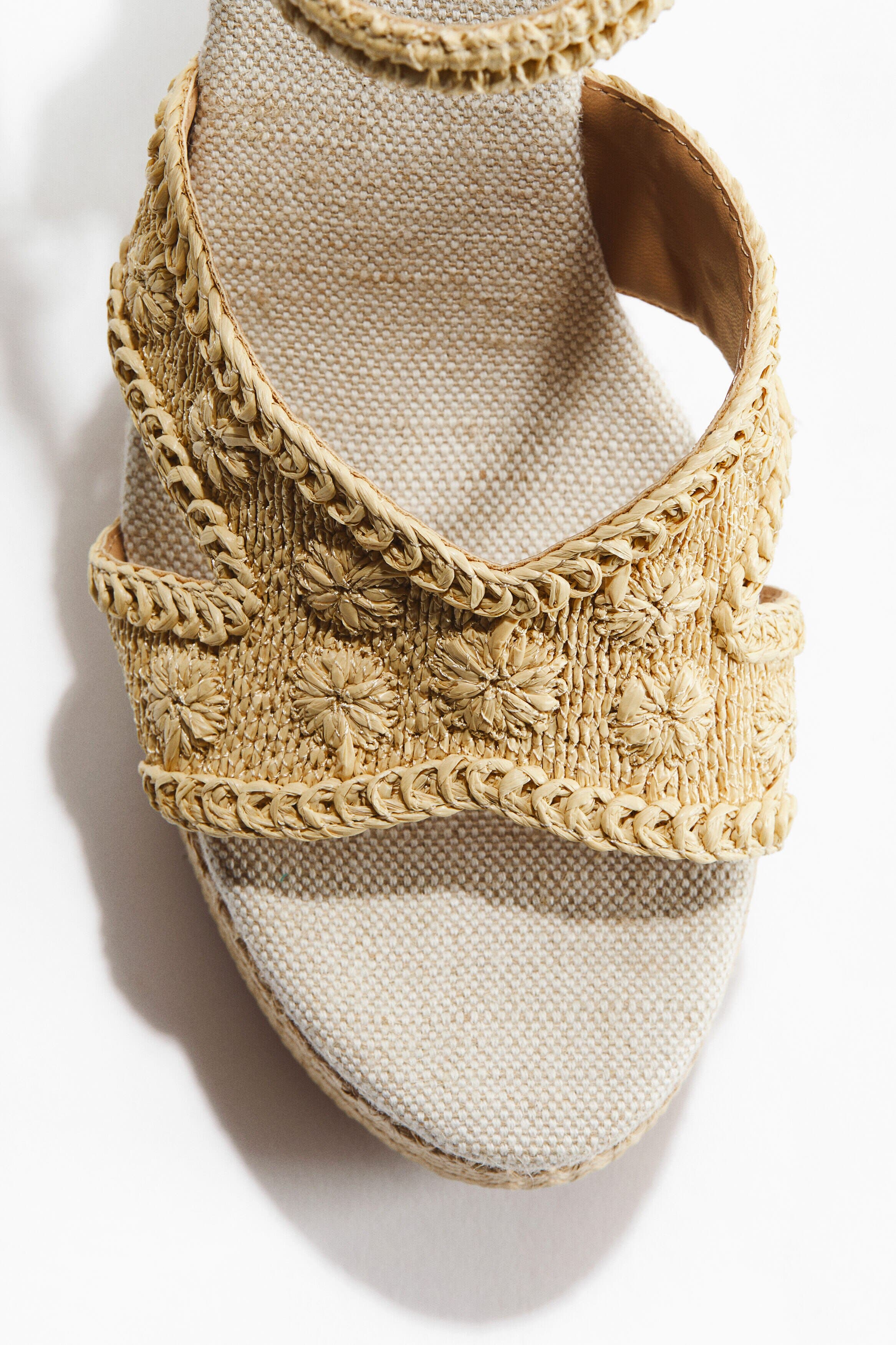 H&M Heeled Espadrilles, Alternate, color, Beige