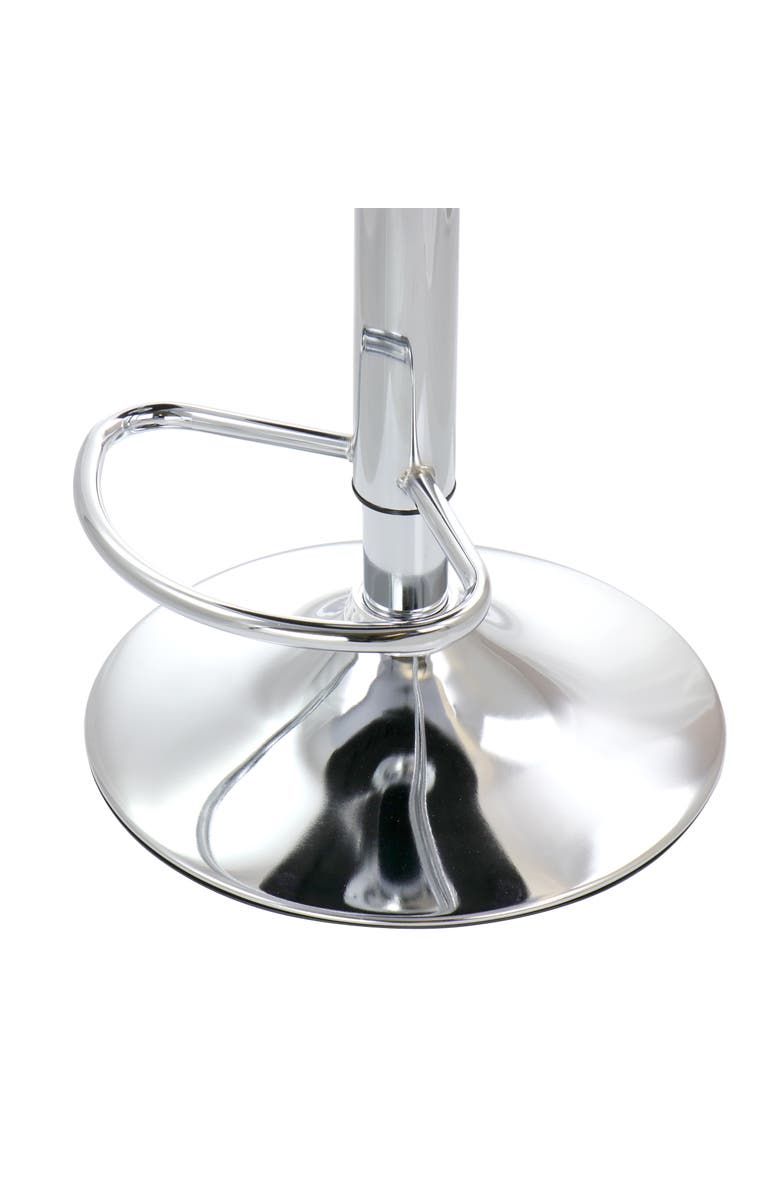 Elama 2 Piece Diamond Stitched Faux Leather Bar Stool with Adjustable Height, Alternate, color, Black