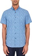 Brooklyn Brigade Slim Fit Ditsy Floral 4-Way Stretch Performance Short Sleeve Shirt