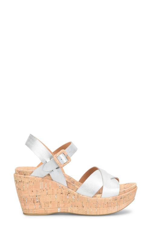Kork-ease ® Ava 2.0 Platform Wedge Sandal In Silver Metallic