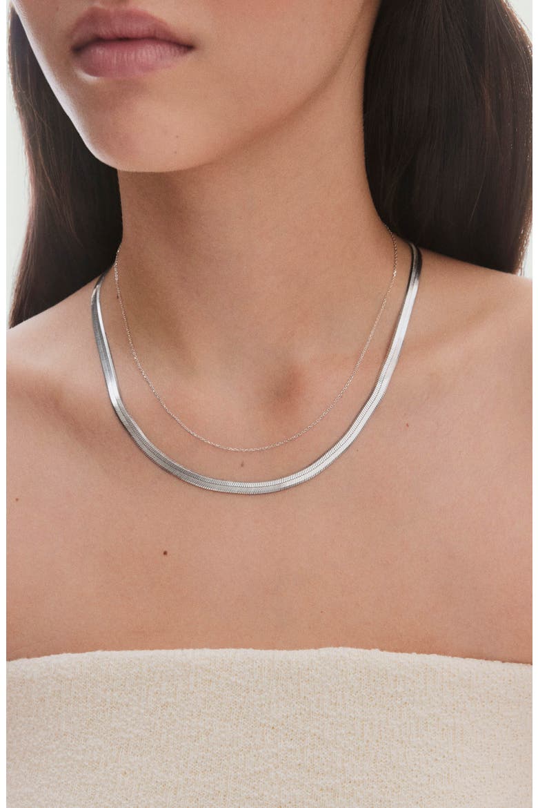 Bold Herringbone Chain Necklace, Alternate, color, Sterling Silver