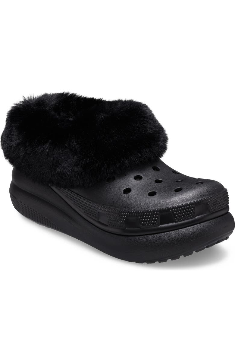 CROCS Classic Furever Crush Faux Shearling Lined Clog, Main, color,