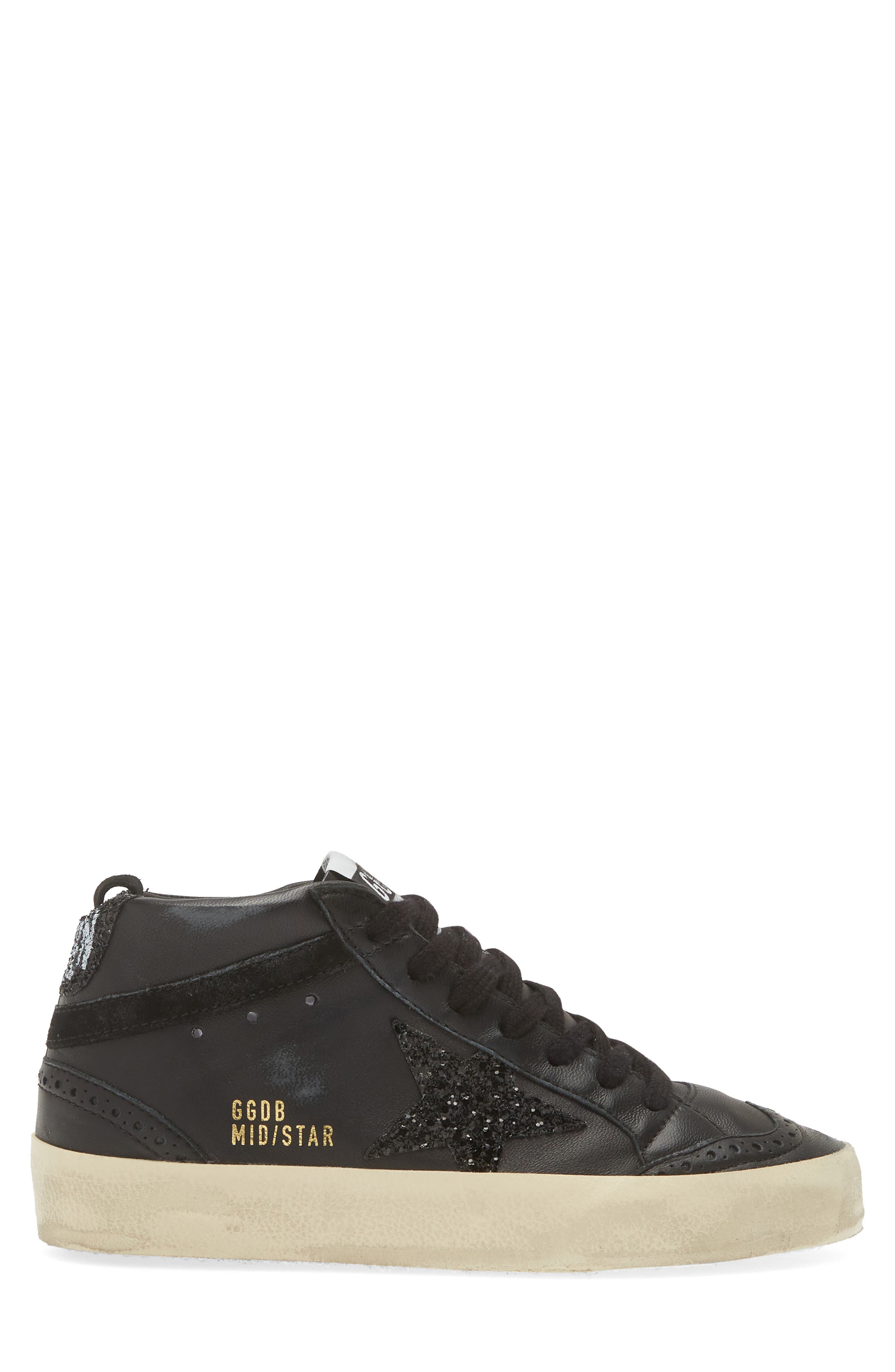 Golden Goose Mid Star Sneaker, Alternate, color, Black