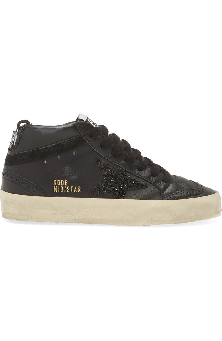 Golden Goose Mid Star Sneaker, Alternate, color, Black