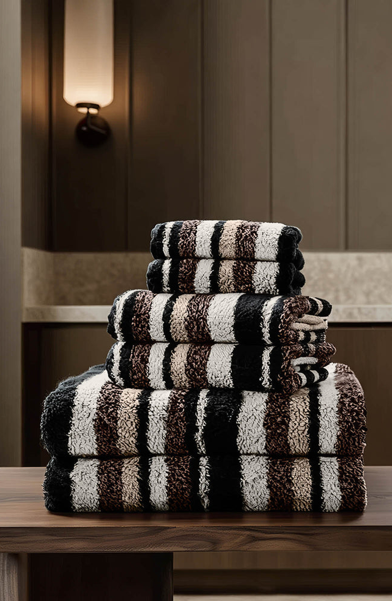 Italic Ultraplush Australian Cotton Standard Towel Set, Alternate, color, Multi Stripe
