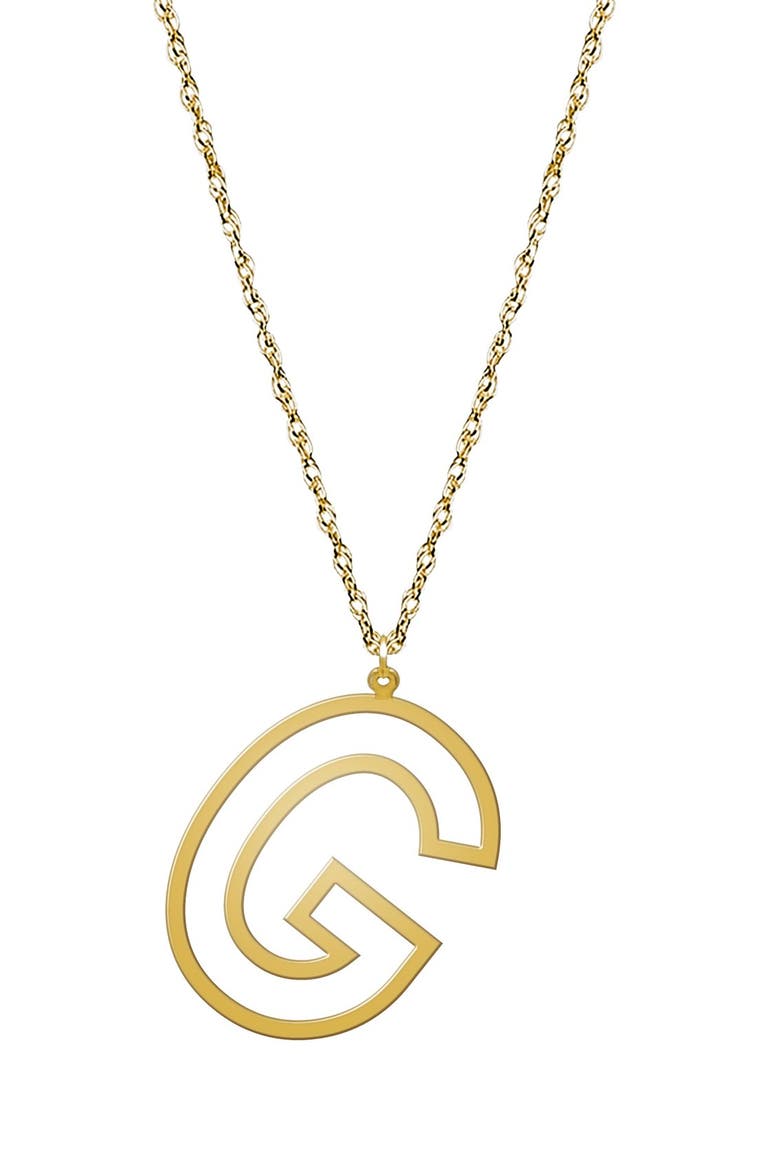 Varsity Initial Pendant Necklace, Main, color, GOLD - G