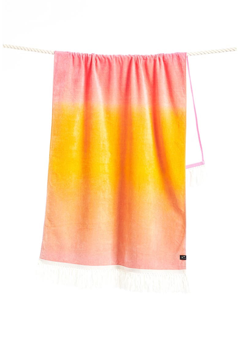 Daiquiri Fringe Cotton Beach Towel, Alternate, color, CORAL/ PINK/ RED TONES
