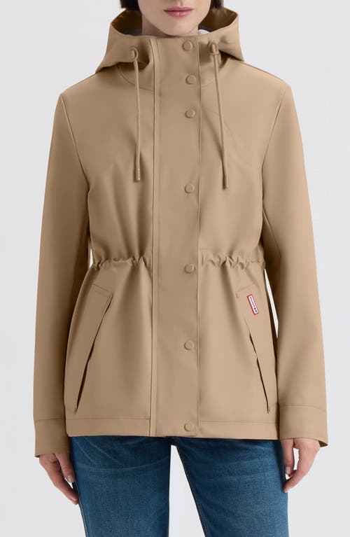 Hunter Abbey Short Rubberized Rain Jacket In Brown