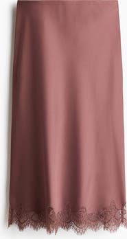 H&M Lace-trimmed Slip Skirt