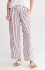 Caslon® Stripe Wide Leg Pull-On Pants