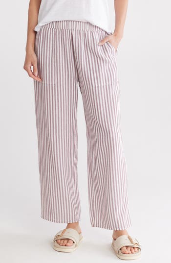 CASLON CASLON® STRIPE WIDE LEG PULL-ON PANTS 