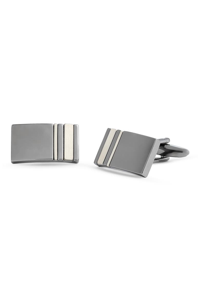 Rectangular Cuff Links, Main, color, IRON