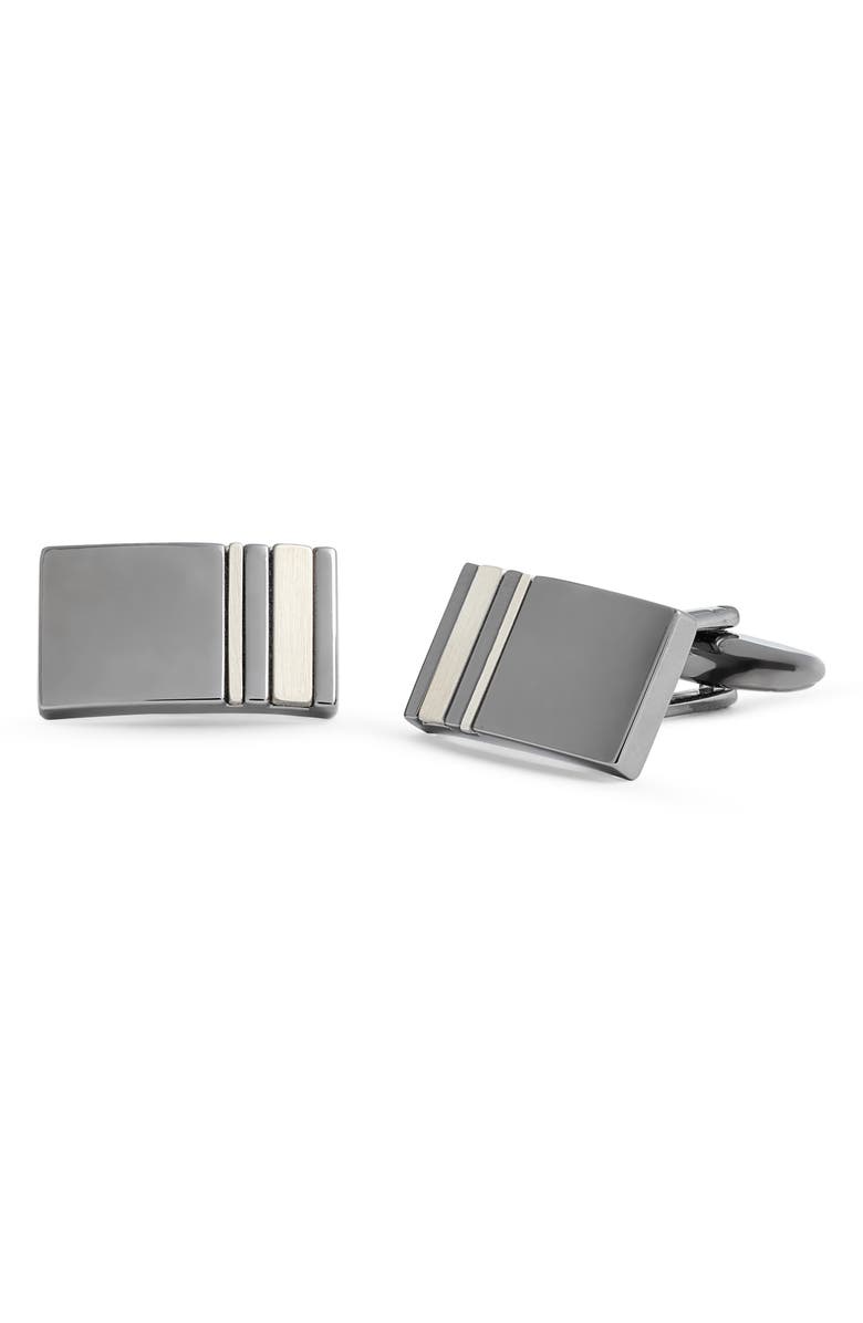 Eterna Rectangular Cuff Links, Main, color, Iron