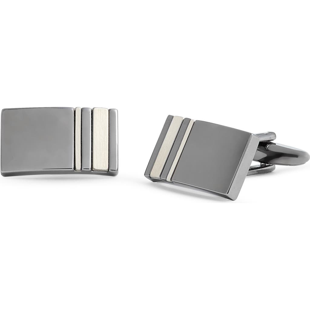 Eterna Rectangular Cuff Links In Metallic