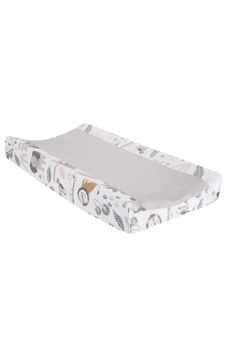 Lambs & Ivy Jungle Friends Soft, Warm & Cozy Safari Changing Pad Cover, Main, color, Gray