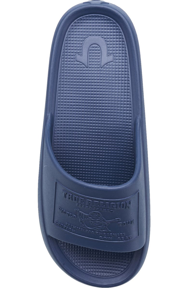 True Religion Wayne Logo Single Slide, Alternate, color, Navy