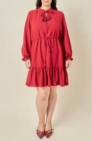 English Factory Tassel Trim Ruffle Dress